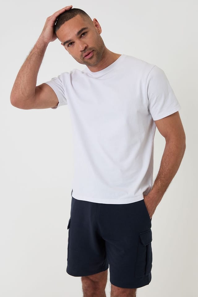 Threadbare Threadbare Men's Fleece 'Hunter' Cargo Shorts in Navy - 3