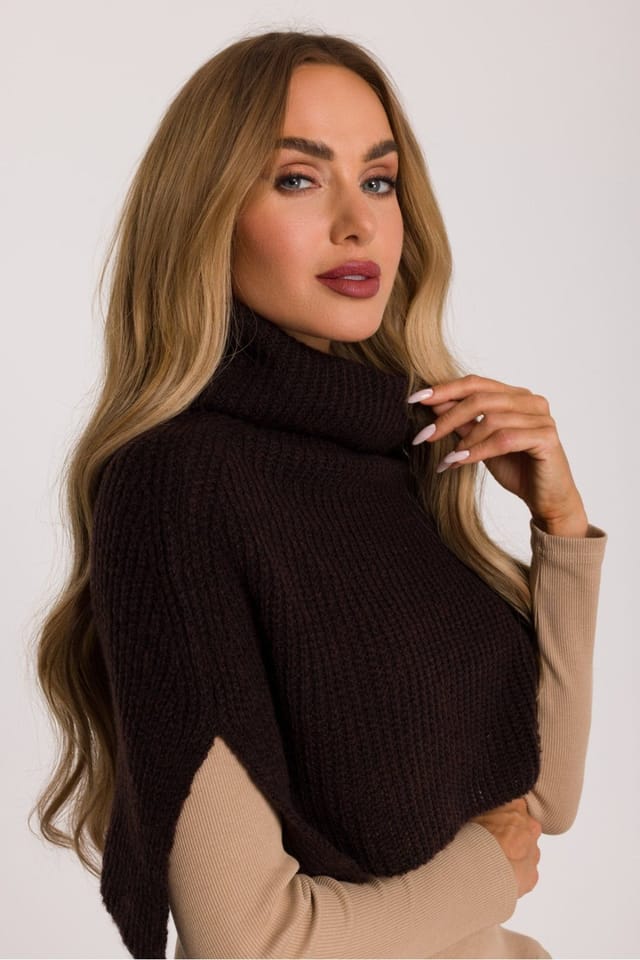 Love Lace Love Lace Women's Soft Infinity Scarf with High Collar & Cozy Loose Weave Warm in Brown - 2