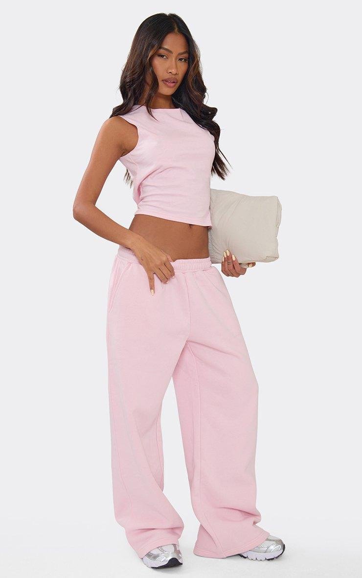 EGO Mid Rise Straight Leg Joggers In Baby Pink, Women's Size UK 6 - 2