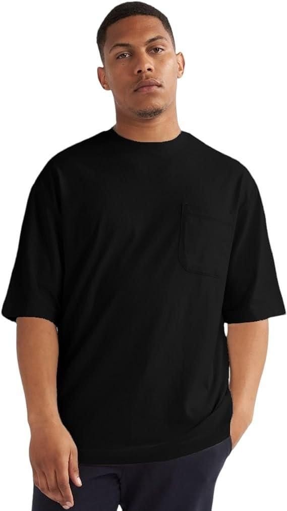 Alse Studio Alse Studio Men's Cotton Premium Quality Oversized T-Shirt With Chest Pocket in Black - 4