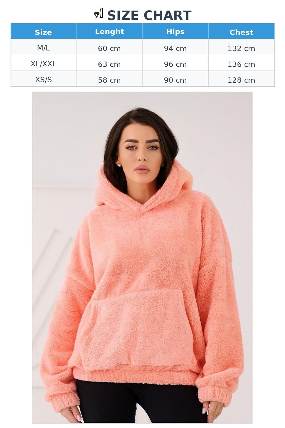 Love Lace Love Lace Women's Casual Teddy Bear Hooded Sweatshirt Style 223702 in Coral - 4