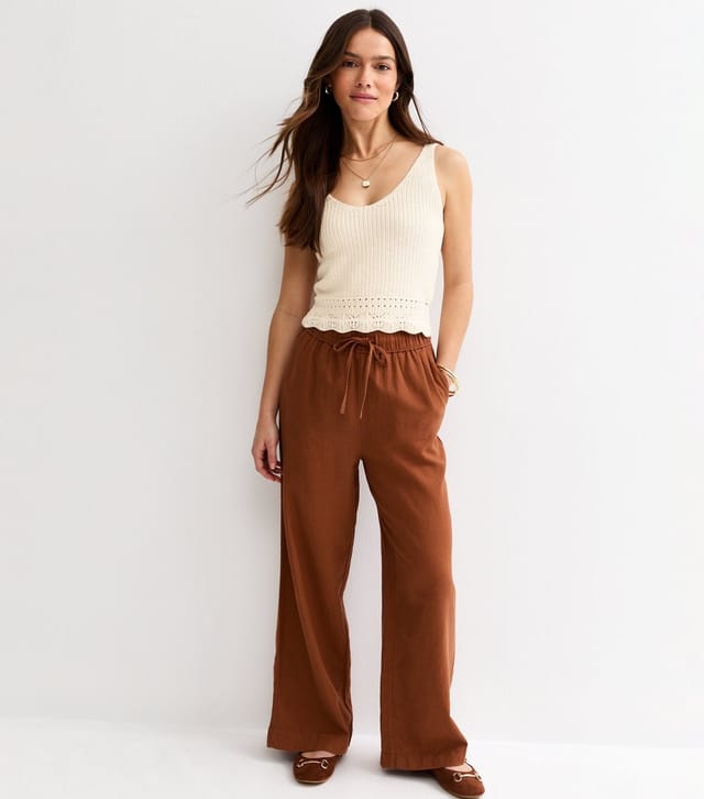 New Look Women's Petite Cotton Rich Cream Stitchy Vest Top New Look - 3