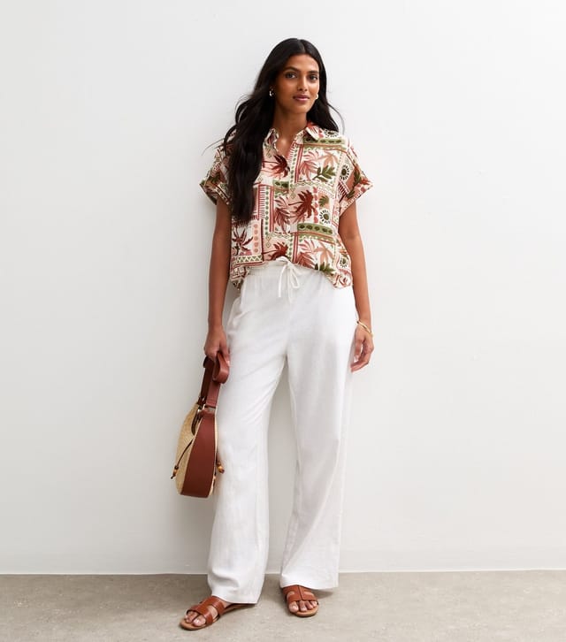 New Look Women's Pink Tropical Print Shirt New Look - 3