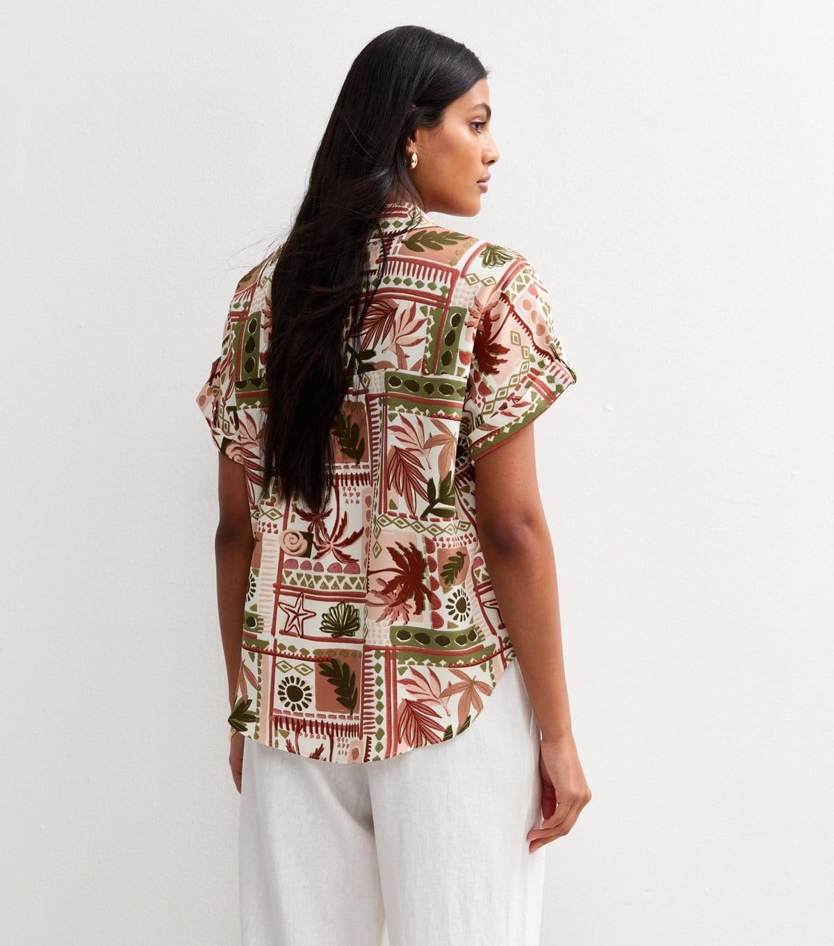 New Look Women's Pink Tropical Print Shirt New Look - 4