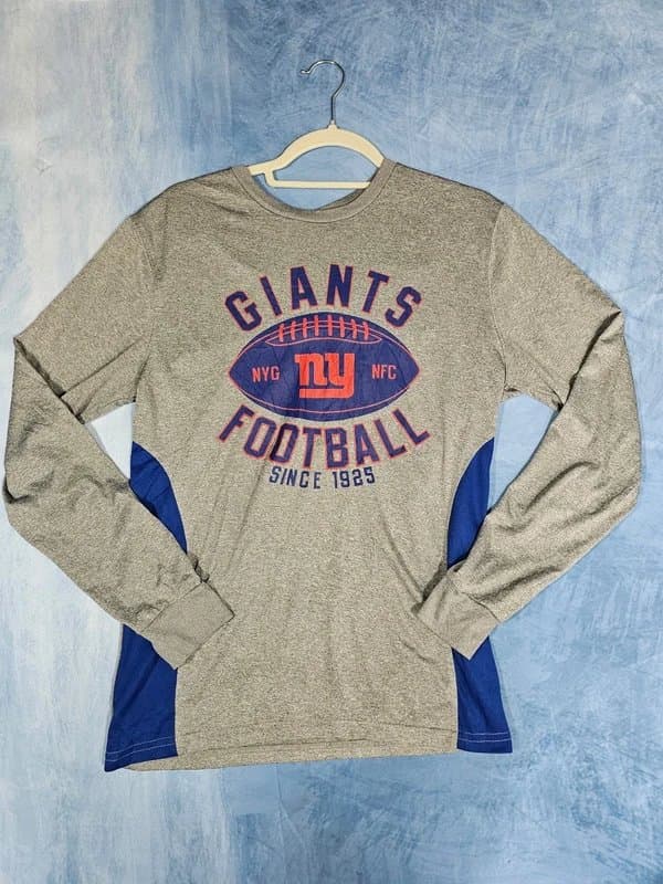 NFL NFL Team Apparel New York Giants Long Sleeve Grey Sweater Men's Size S