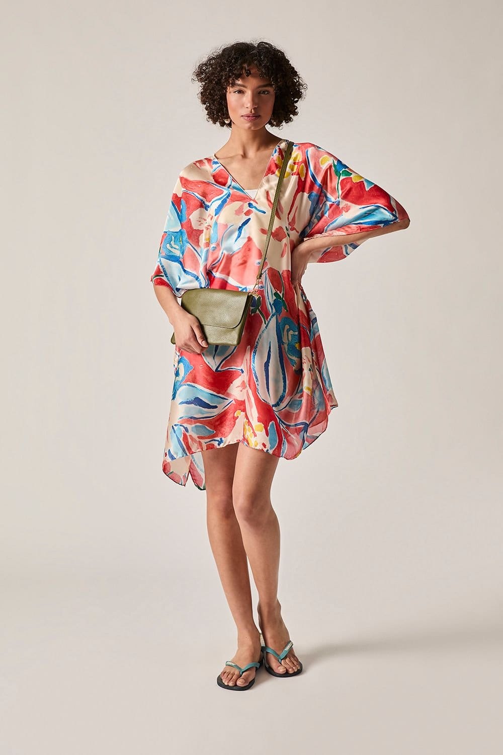 James Lakeland James Lakeland Women's Red Abstract Floral Kaftan - 4
