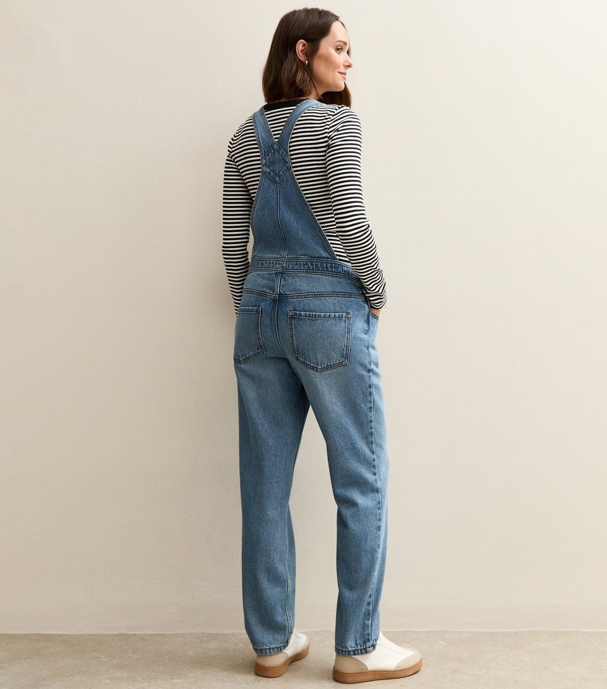 New Look Women's Maternity Blue Wash Denim Dungarees New Look - 4