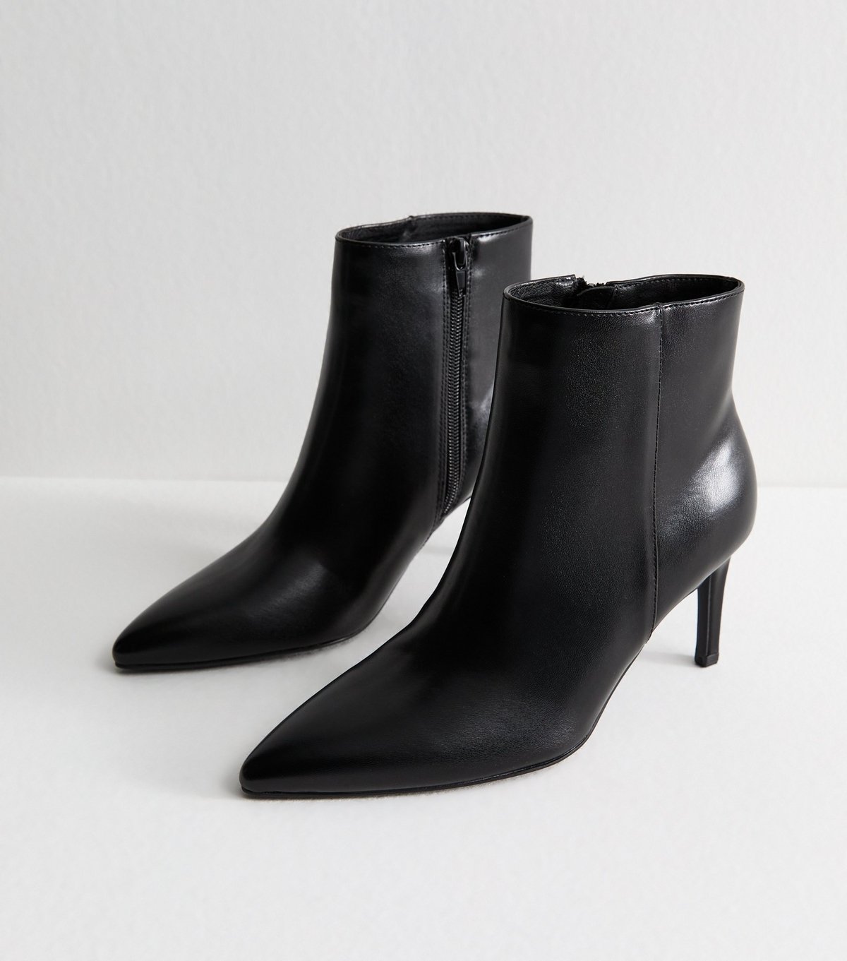 New Look Women's Black Faux Leather Point Toe Ankle Boots New Look - 3