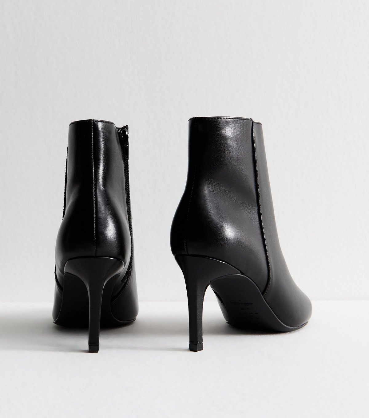 New Look Women's Black Faux Leather Point Toe Ankle Boots New Look - 4