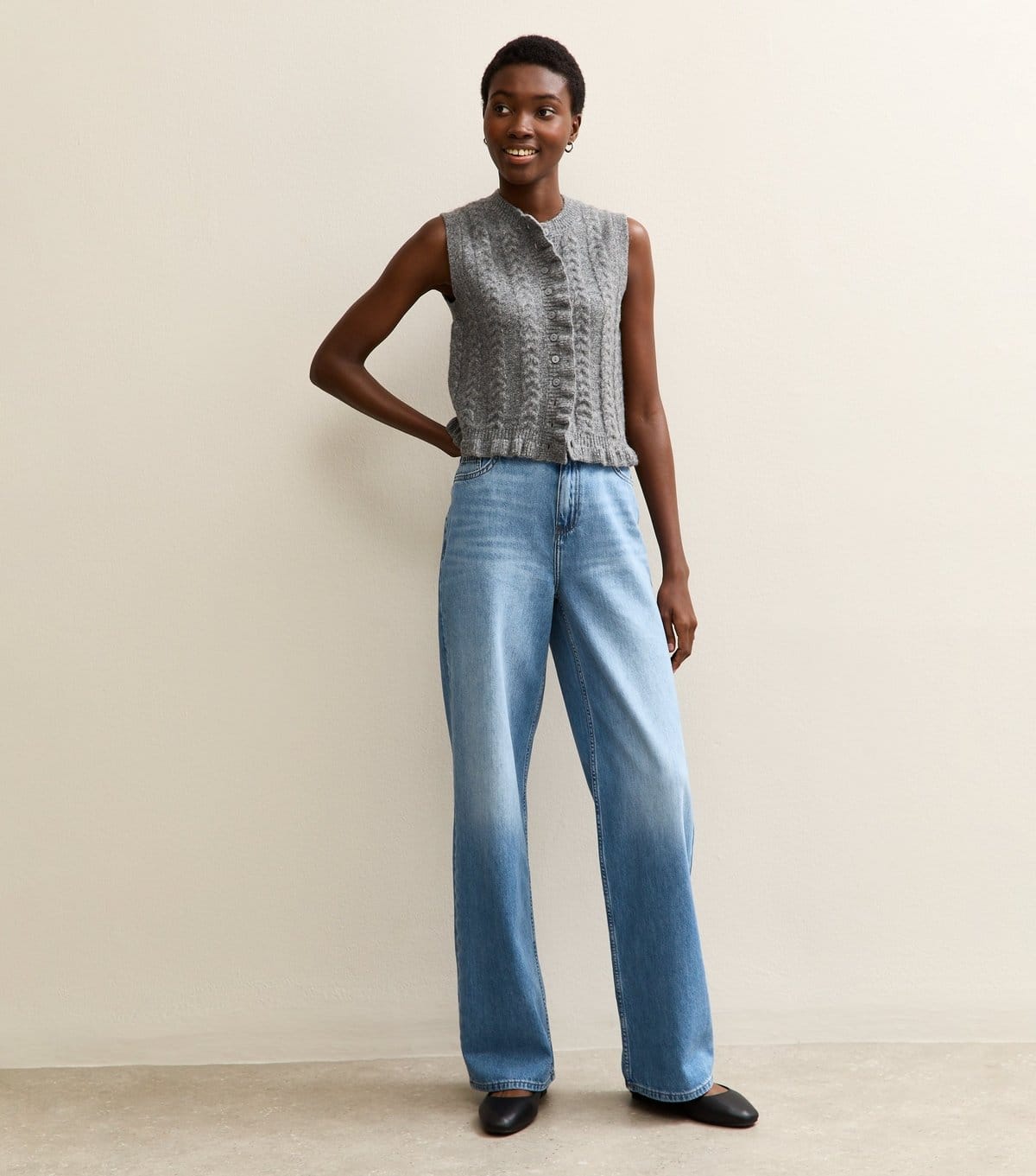 New Look Light Blue Wide Leg Jeans for Tall Women