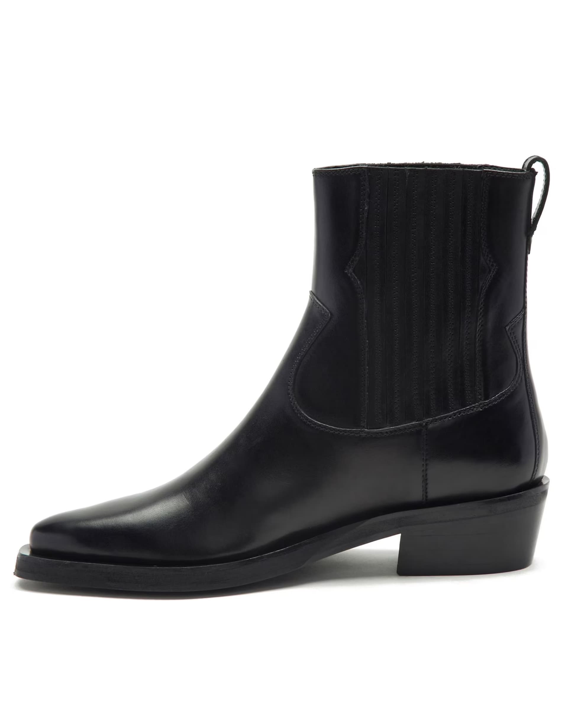 ASOS OFF THE HOOK BROMLEY western leather chelsea high ankle boot in black 