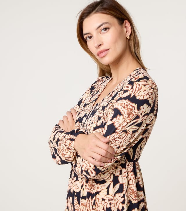 Blue Vanilla Women's Navy Boho Floral Print Dress Blue Vanilla New Look - 3