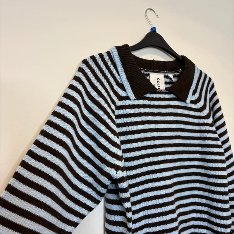 Collusion Collusion Striped Polo Knit Jumper  Size S