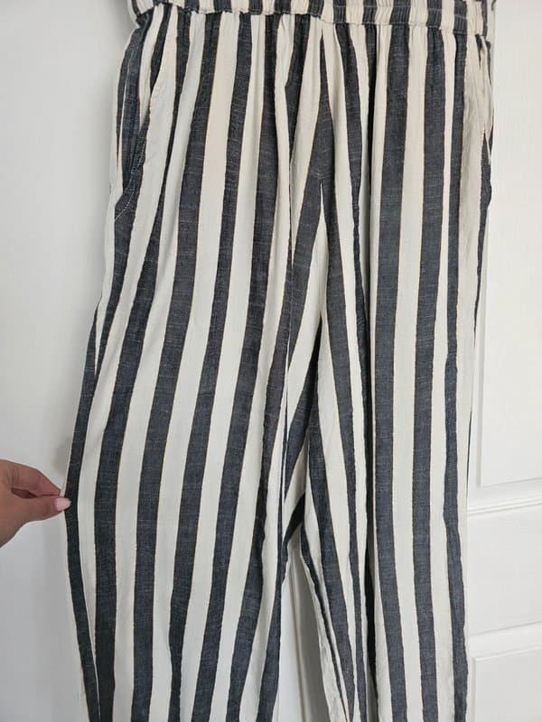 ICHI ICHI Striped Jumpsuit with Gold Lurex Thread Size 36 (S) Boho Luxe