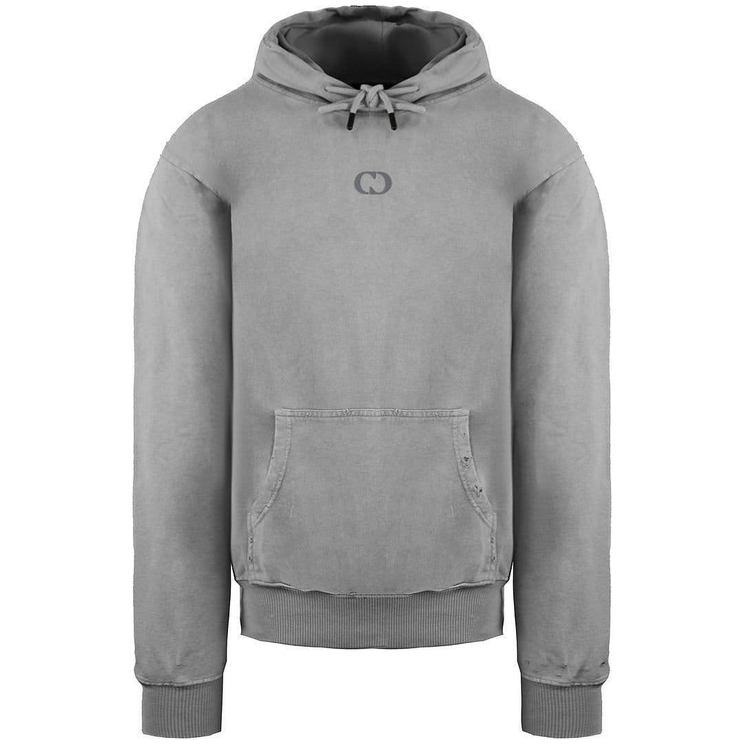 Criminal Damage Criminal Damage Men's Essential Distressed Washed Powder Beige Hoodie - 1