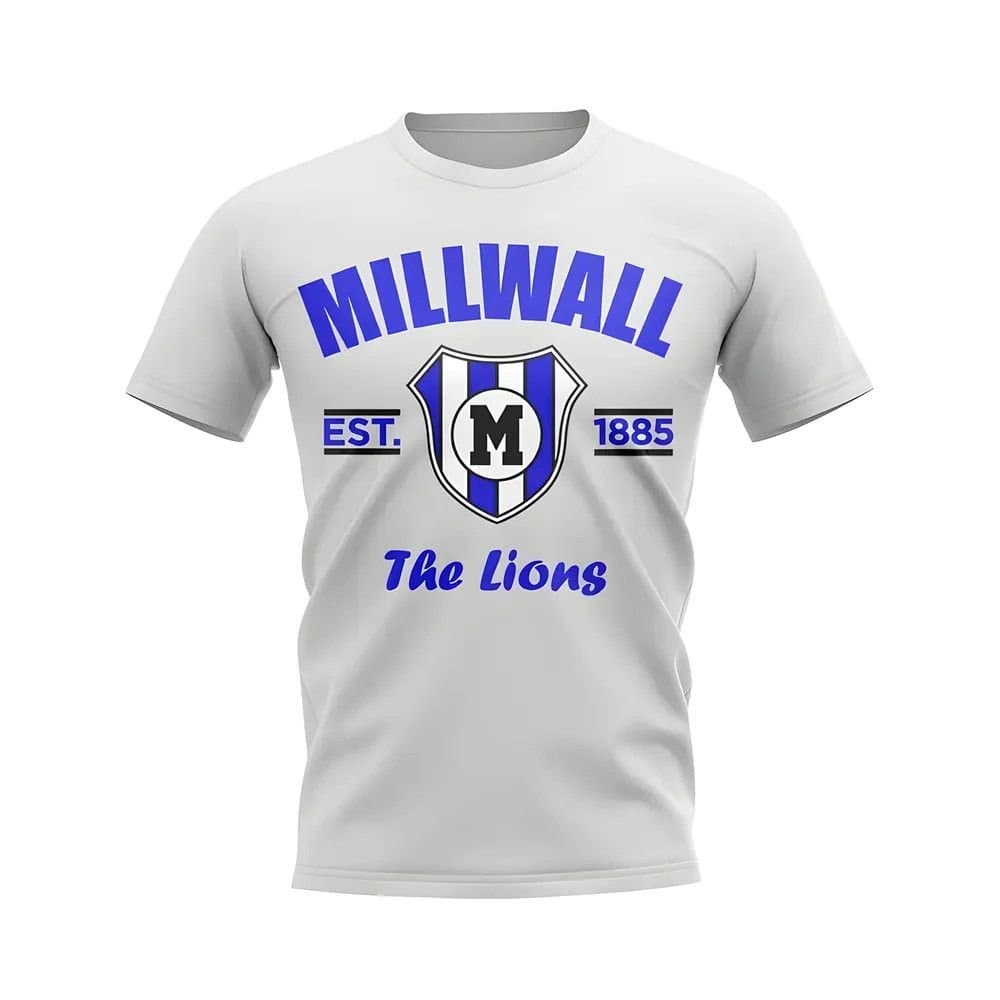 Millwall Millwall Men's Personalised Established Football T-Shirt in White