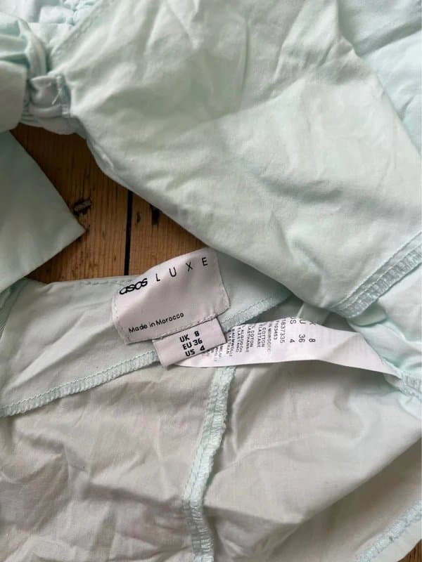 ASOS Asos LUXE Mint 97% Cotton Halter Top UK 8