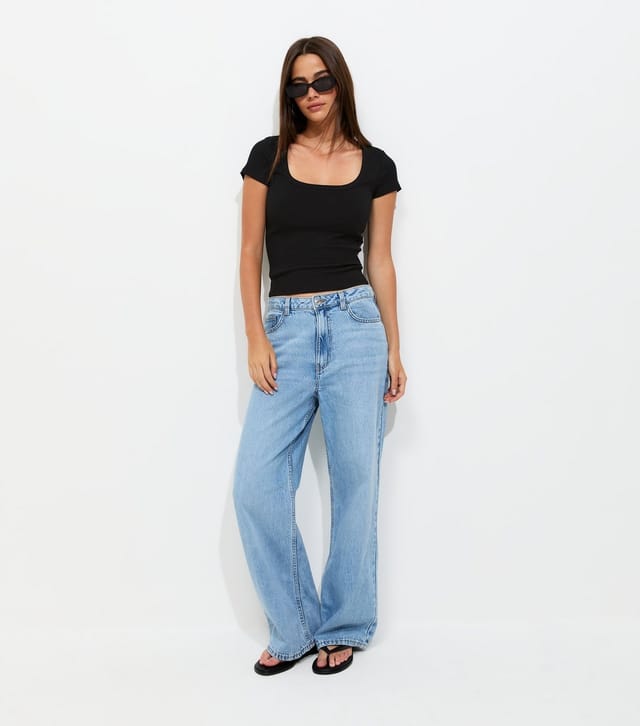New Look Women's Black Square Neck Top New Look - 3