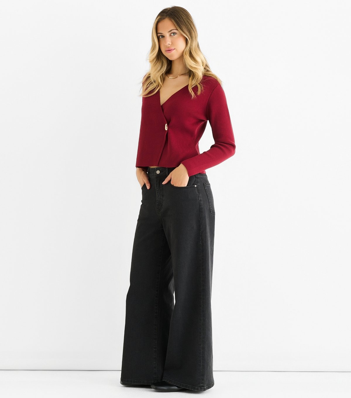 Gini London Women's Bright Red Wrap Cardigan Gini London New Look - 3