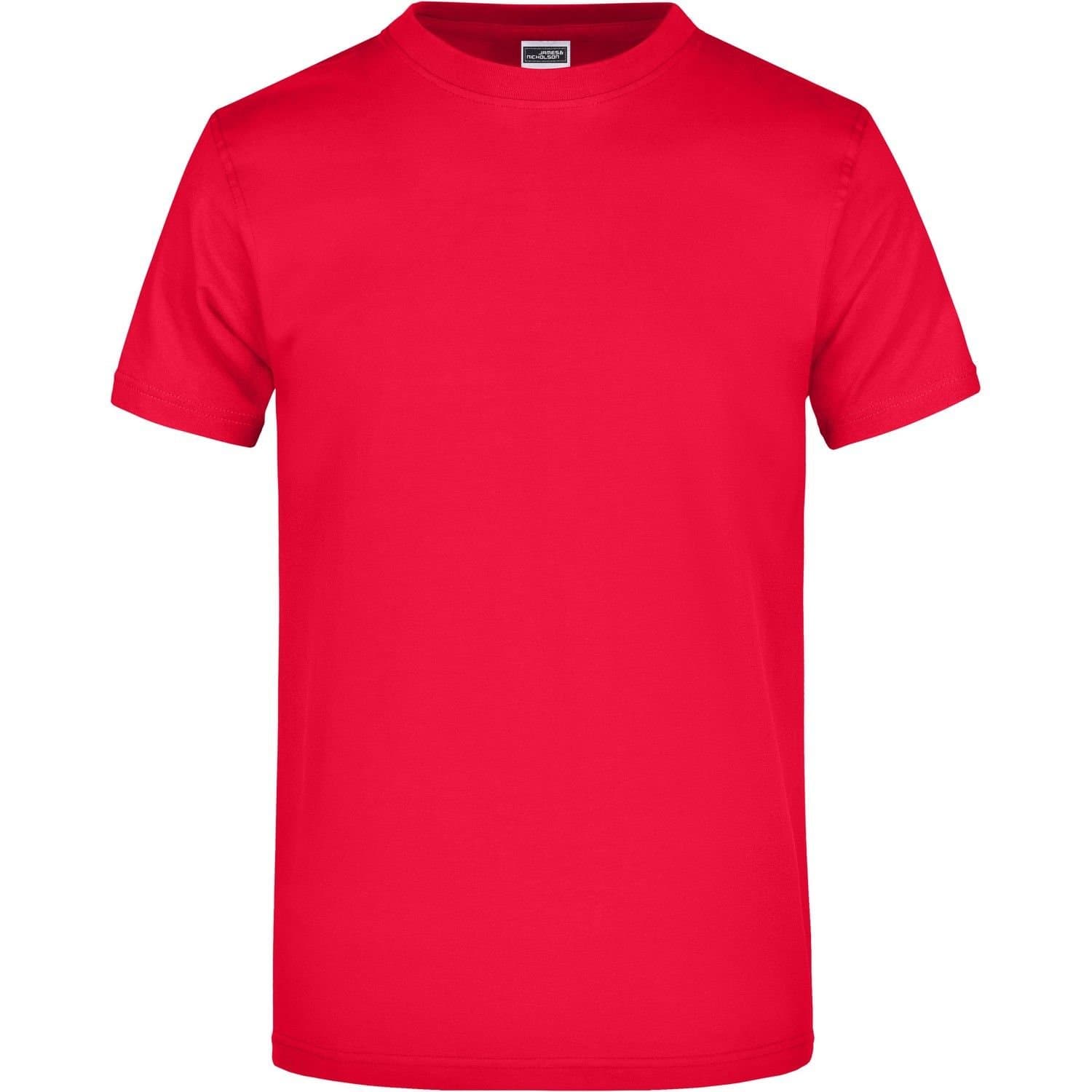 James and Nicholson James and Nicholson Men's Heavyweight Crew Neck T-Shirt in Red
