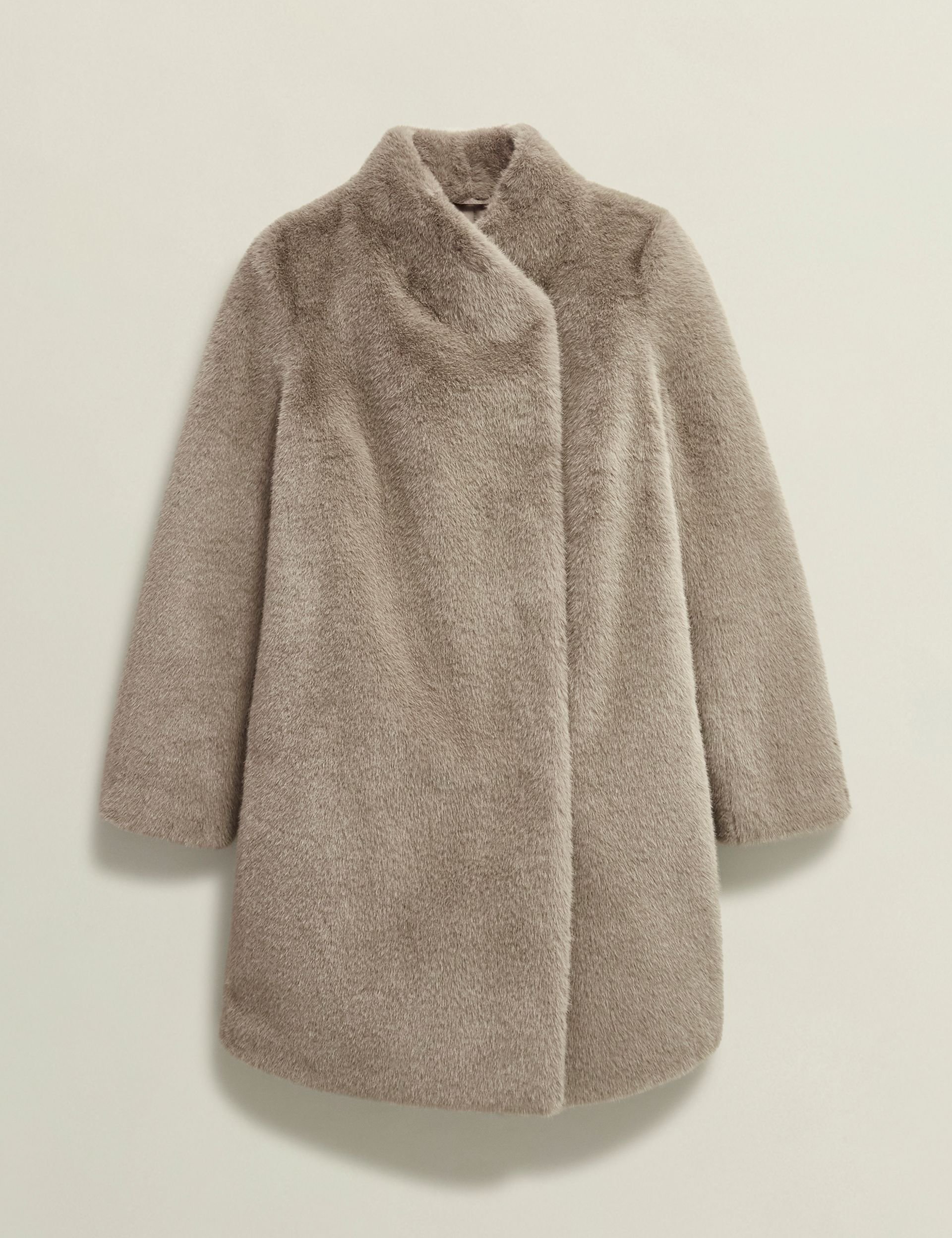 Hobbs London Hobbs London Women's Tarini Faux Fur Teddy Coat in Taupe - 2