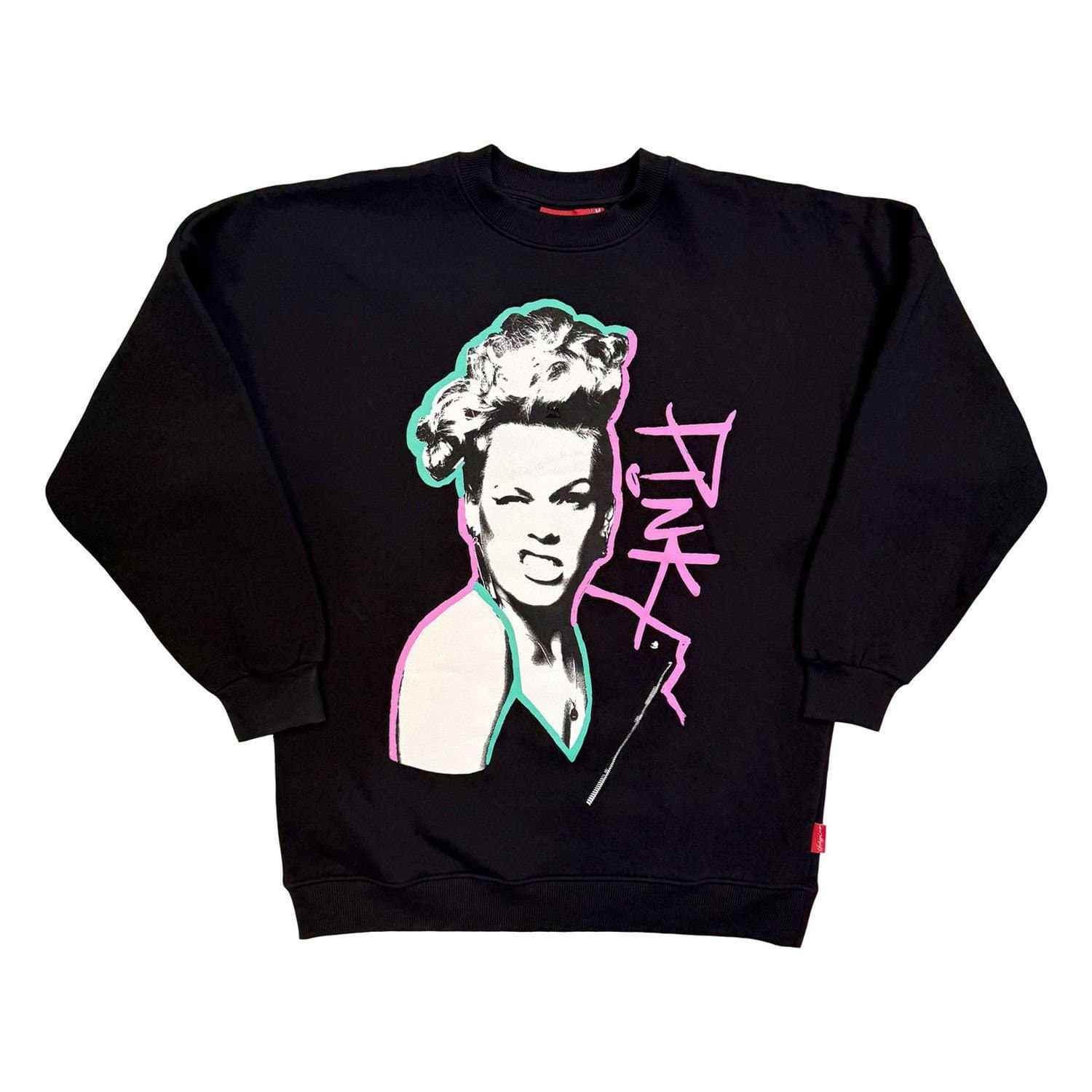 Pink Pink Women's Unplugged Paint Pen Sweatshirt in Black
