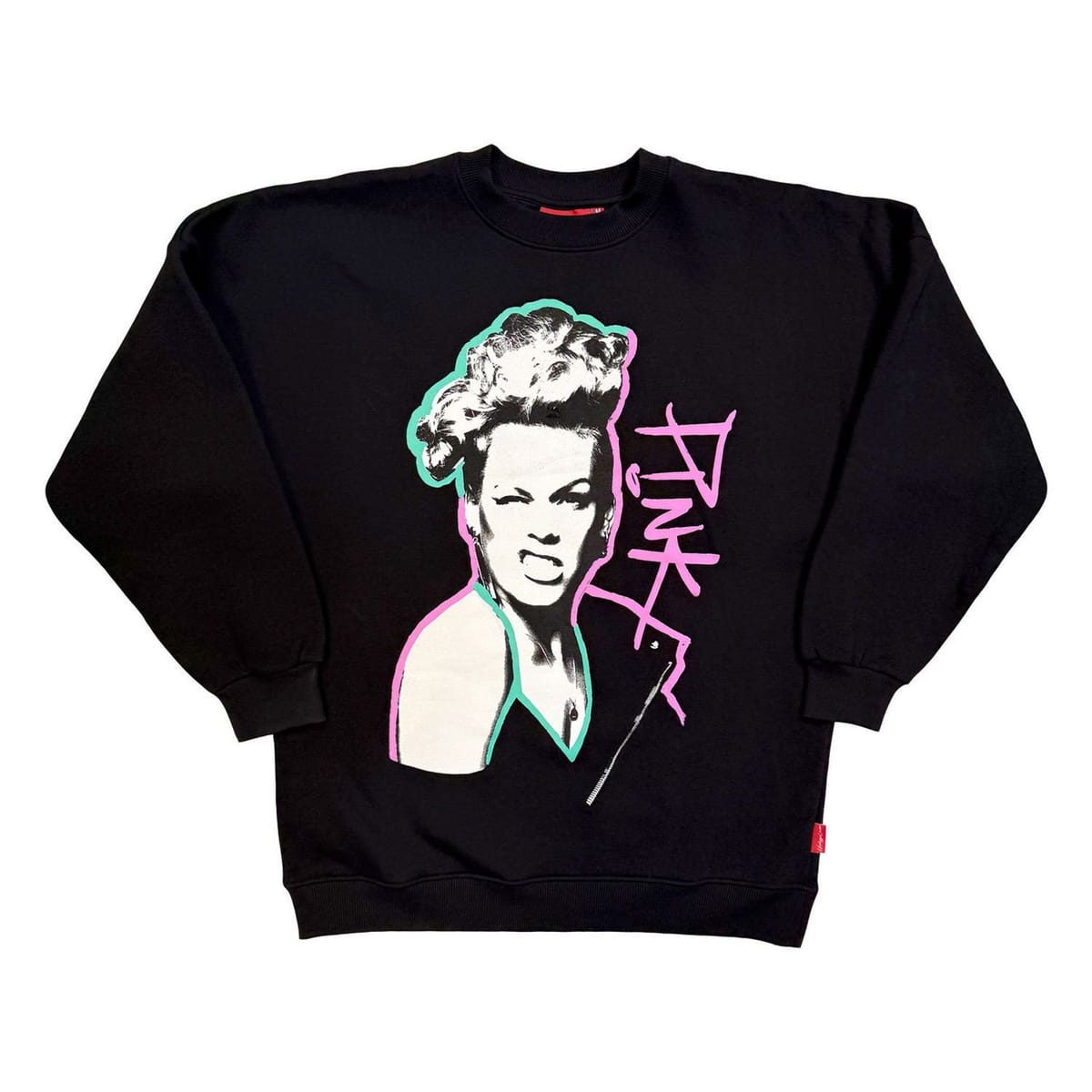 Pink Pink Women's Unplugged Paint Pen Sweatshirt in Black - 1
