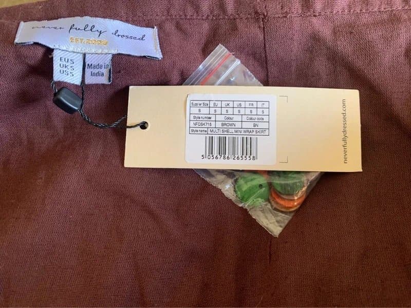 Never Fully Dressed Never Fully Dressed Multicolour Shell Mini Skirt, Size S, BNWT