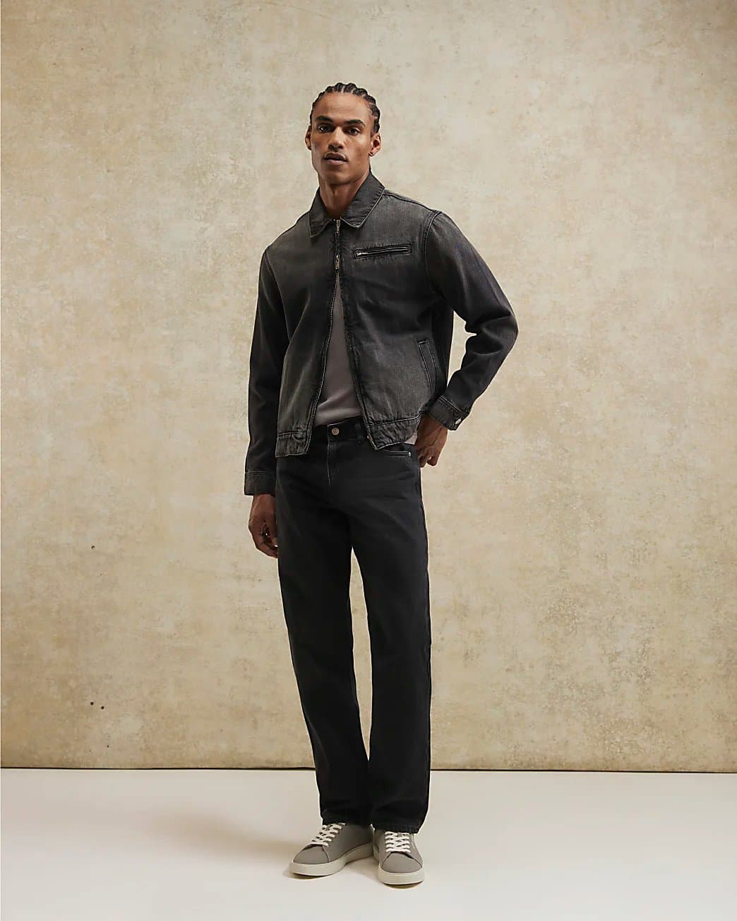River Island Mens River Island Black Straight Fit Jeans