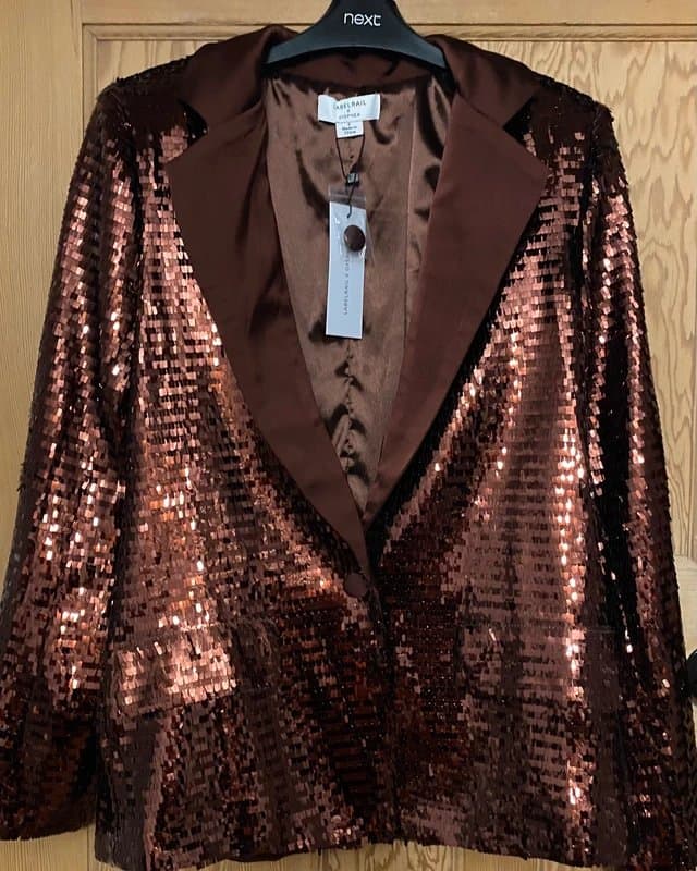 ASOS New Labelrail Dyspnea at Asos size 6 luxury sequin festival party oversized blazer