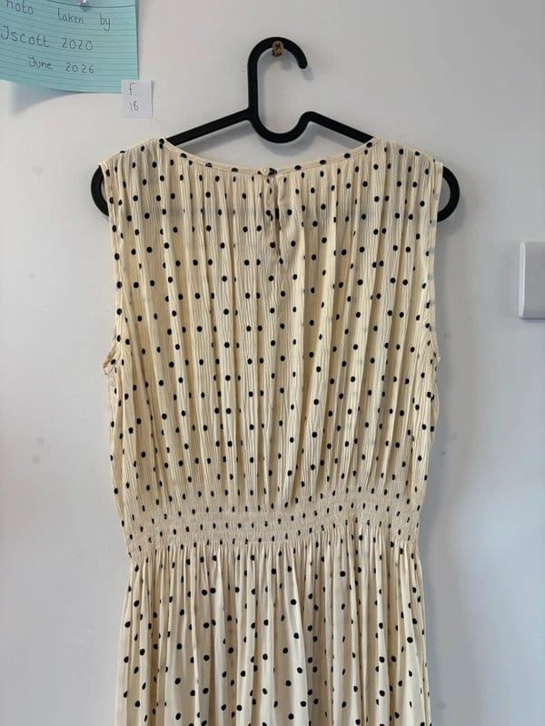 Uniqlo Cream Polka Dot Midi Dress