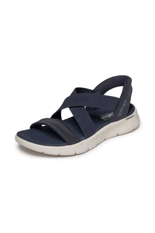 Skechers Skechers Women's GO WALK FLEX SANDAL Slip-Ins Sparkle Gore Cross Band Qtr Strap Sandal Navy - 2