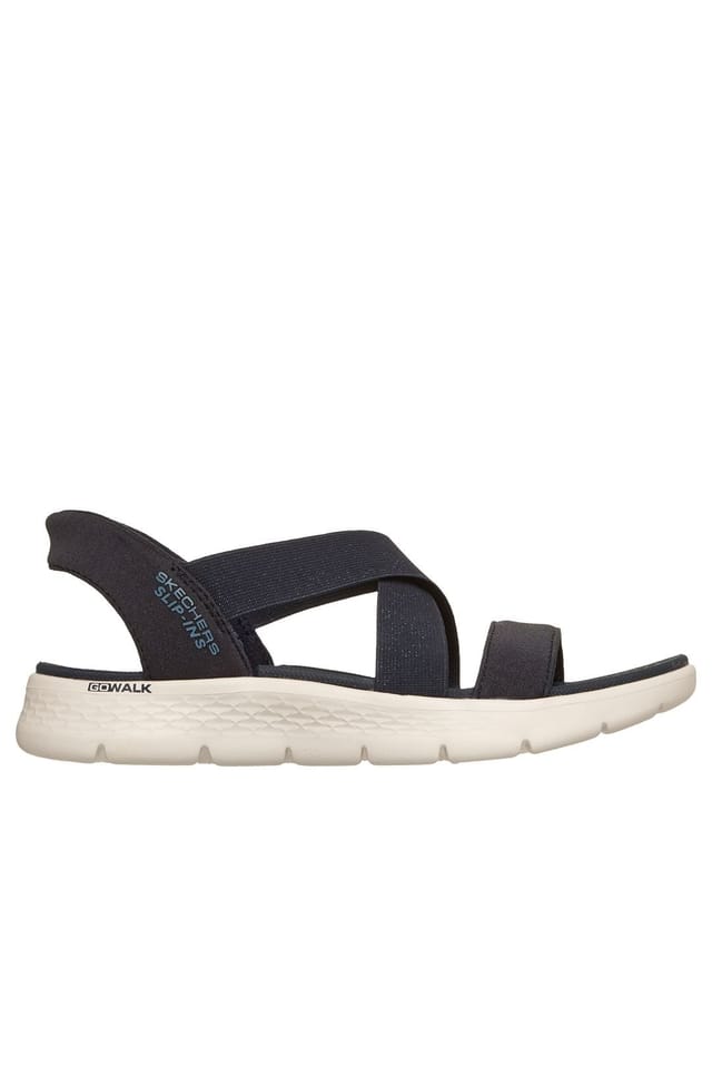 Skechers Skechers Women's GO WALK FLEX SANDAL Slip-Ins Sparkle Gore Cross Band Qtr Strap Sandal Navy - 3
