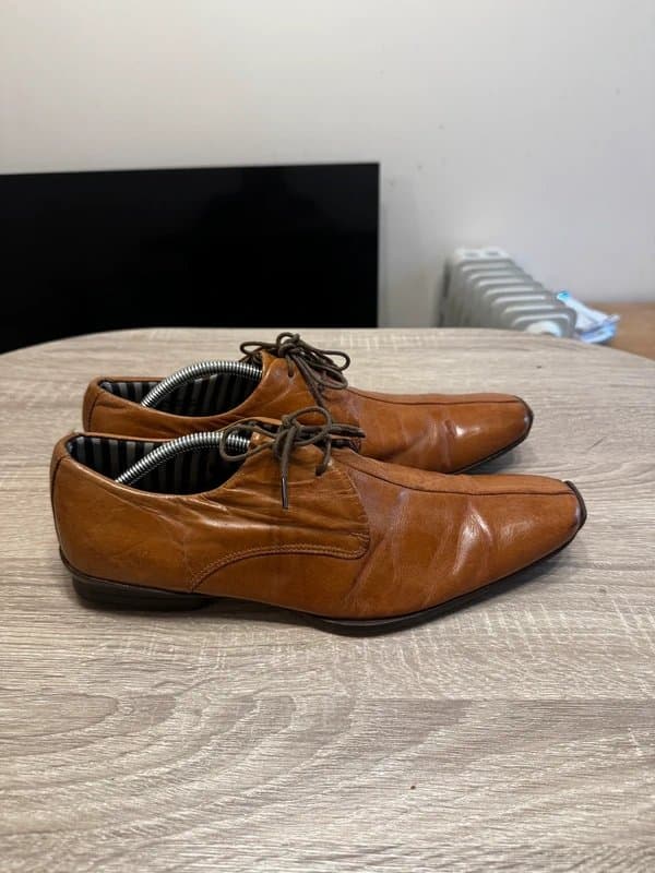 George George Tan Brown Leather Square Toe Derby Shoes – UK Size 41 (Men’s) Y2K / early 2000s style