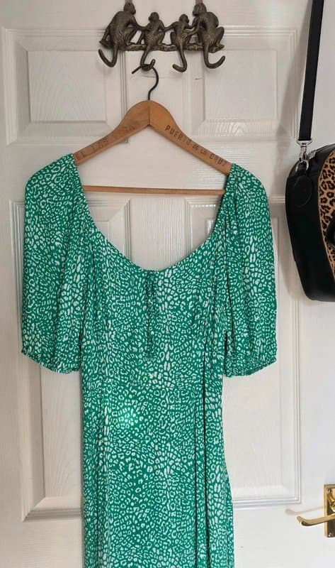 M&S Collection M&S Green Leopard Print Midi Dress