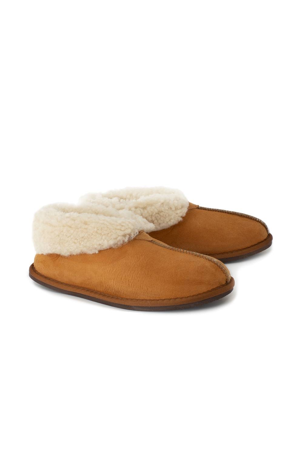 Celtic & Co Celtic & Co Men's British Shearling Bootee Slippers in Light Tan - 2