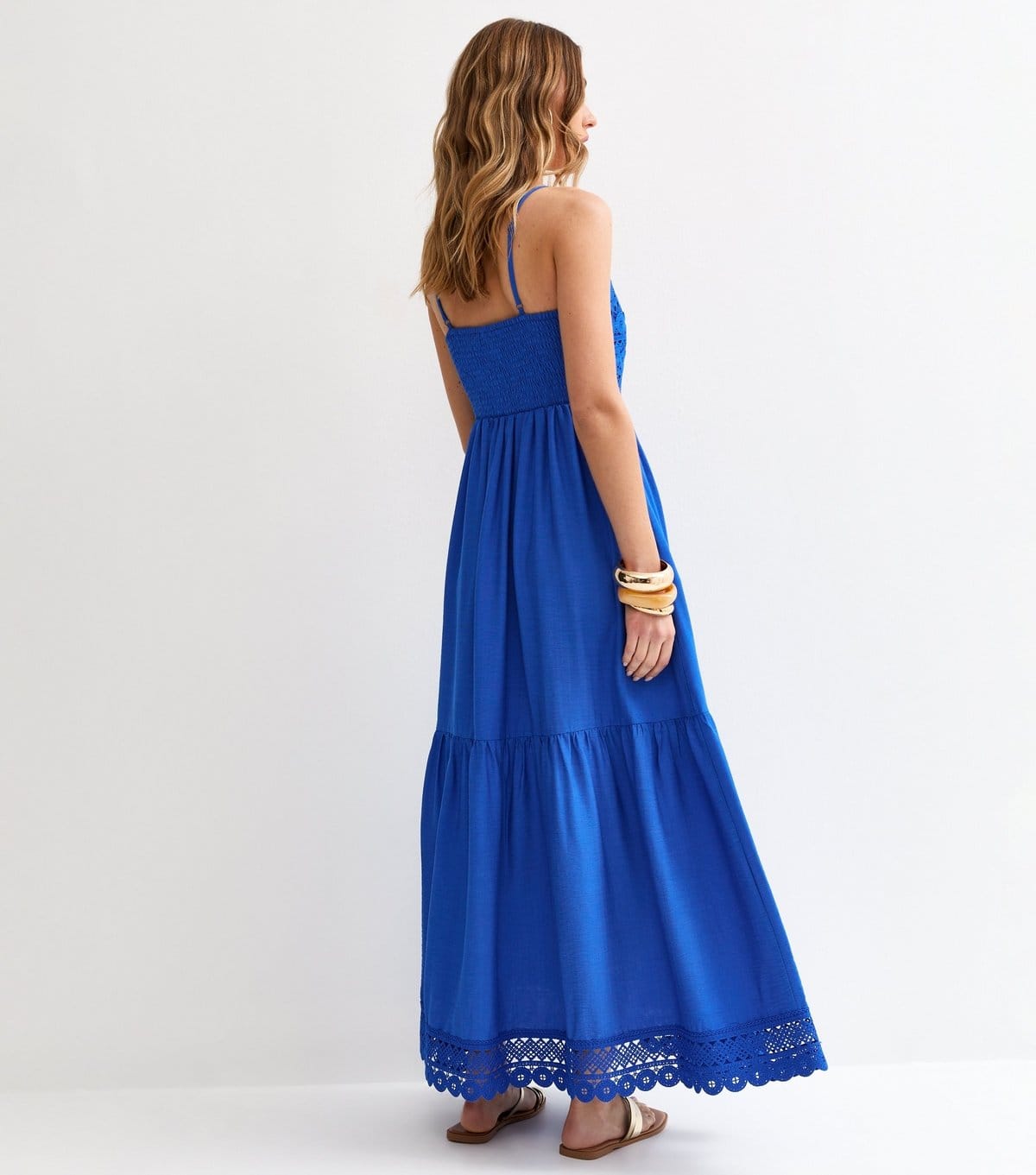 New Look Women's Blue Crochet Panel Beach Maxi Dress New Look - 4
