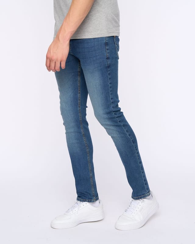 Duck&Cover Duck&Cover Overburg Men's Tapered Ultra-Flexible Stretch Jeans in Mid Blue - 2