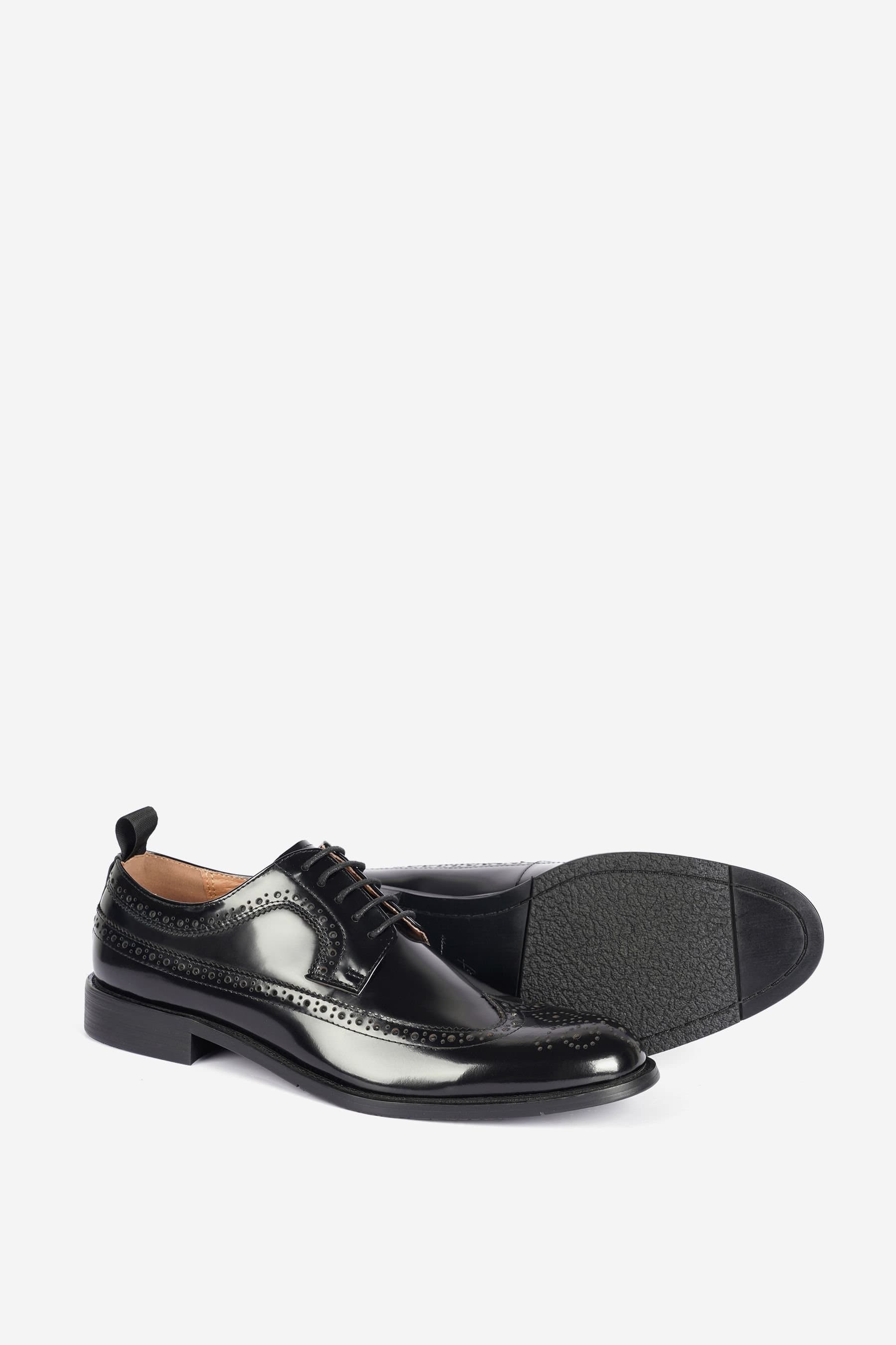 Alexander Pace Alexander Pace Men's 'Coleman' Premium Leather Brouge Shoes in True Black