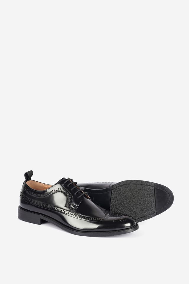 Alexander Pace Alexander Pace Men's 'Coleman' Premium Leather Brouge Shoes in True Black - 2