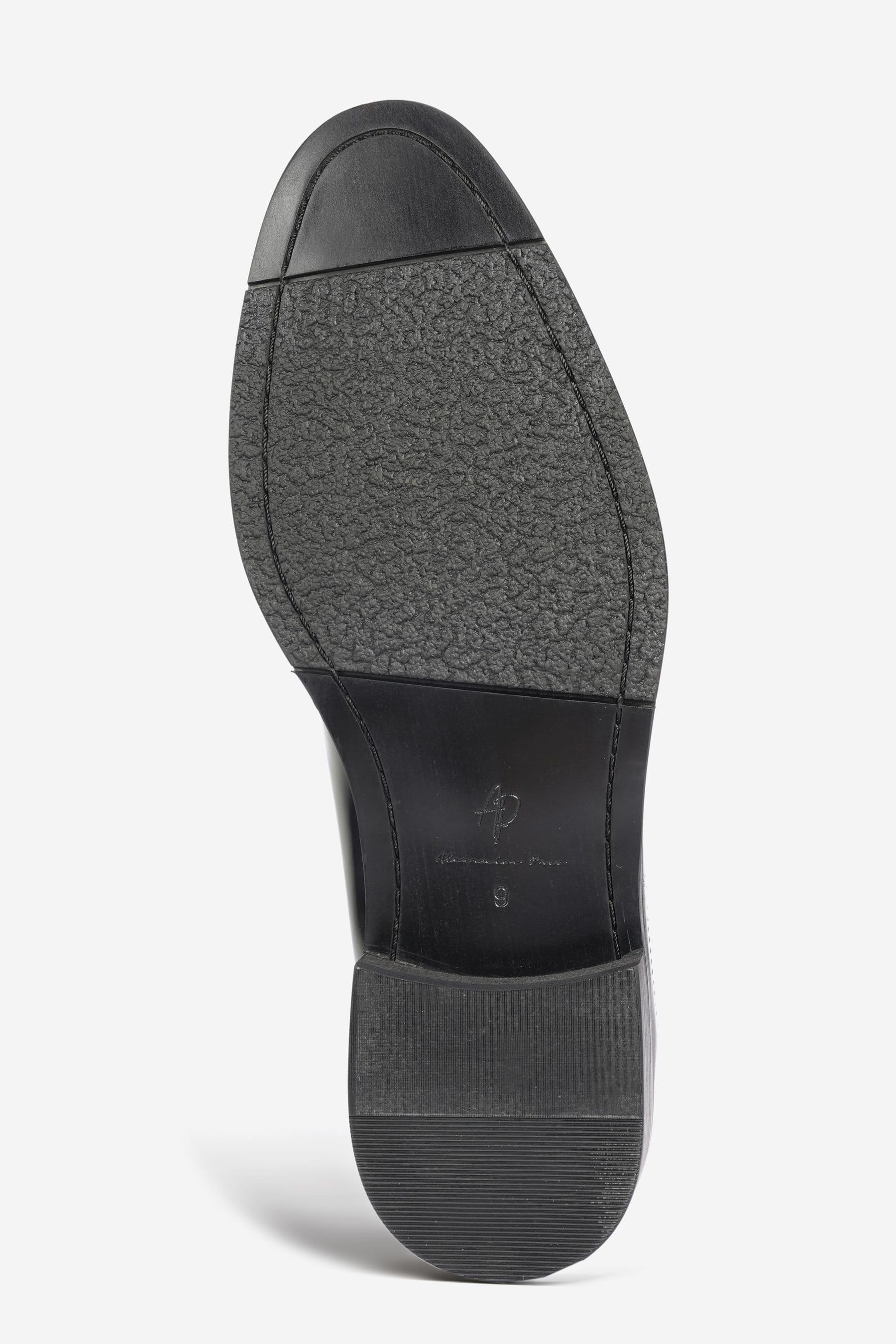 Alexander Pace Alexander Pace Men's 'Coleman' Premium Leather Brouge Shoes in True Black - 4