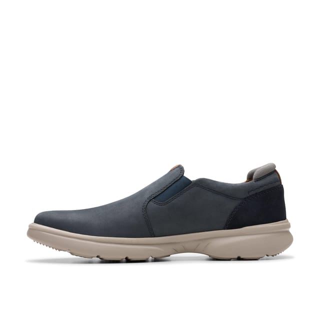 Clarks Clarks Men's Bradley Ease Navy Nubuck Slip Ons in Blue - 2