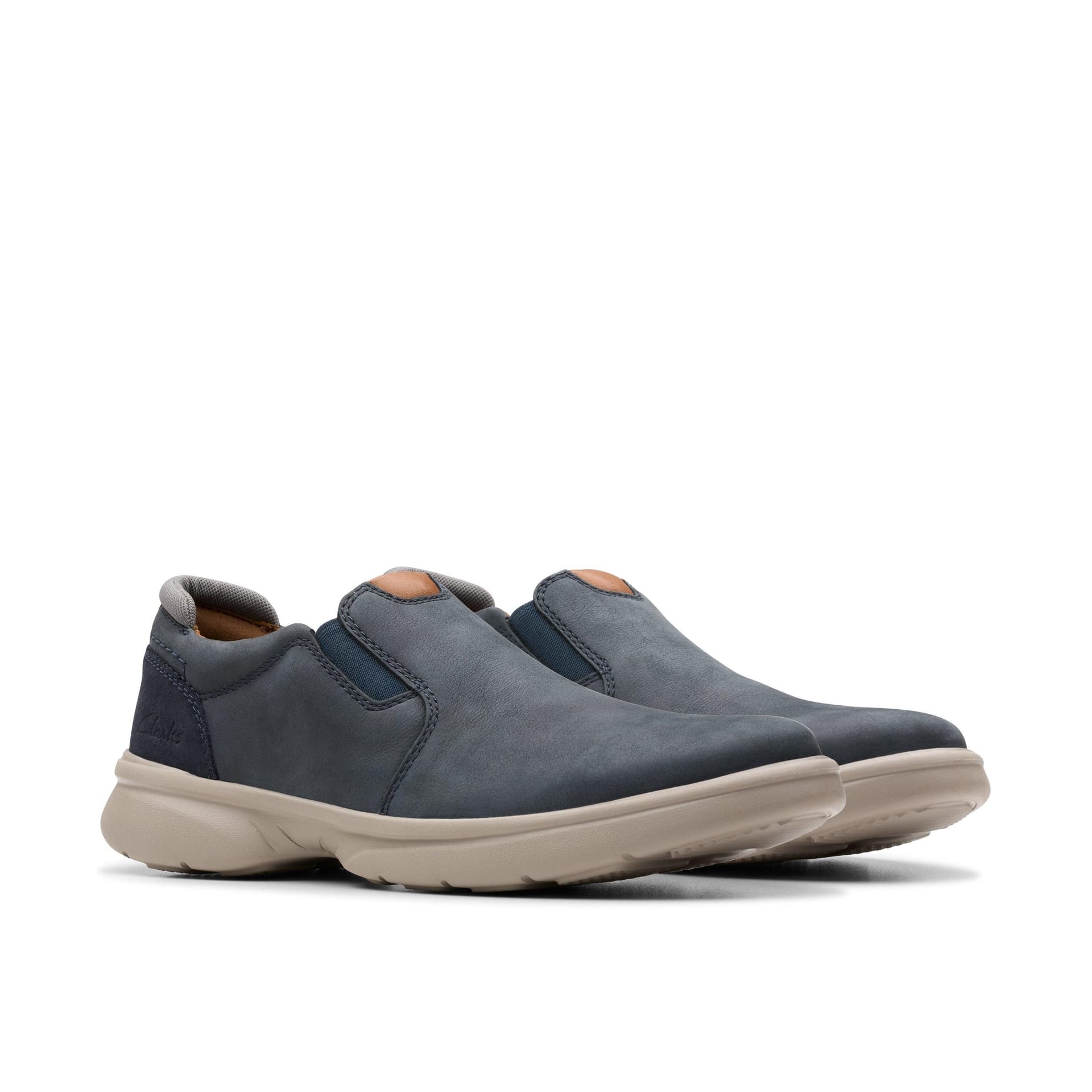Clarks Clarks Men's Bradley Ease Navy Nubuck Slip Ons in Blue - 4