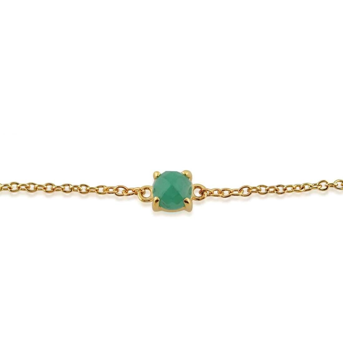 Gemondo Gemondo Women's Classic Round Emerald Checkerboard Bracelet in 9ct Yellow Gold in Green - 2