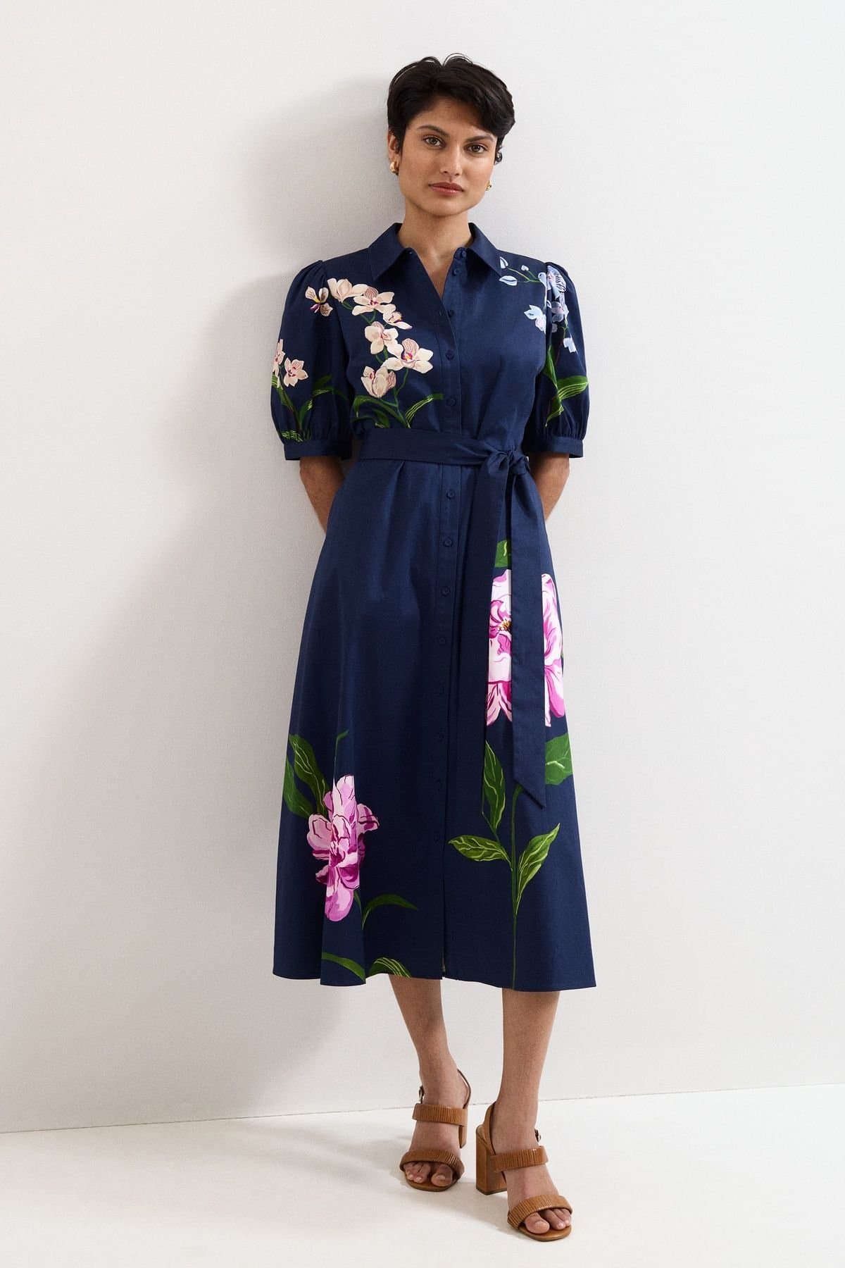 Phase Eight Phase Eight Women's Kerrie Floral Shirt Dress in Navy
