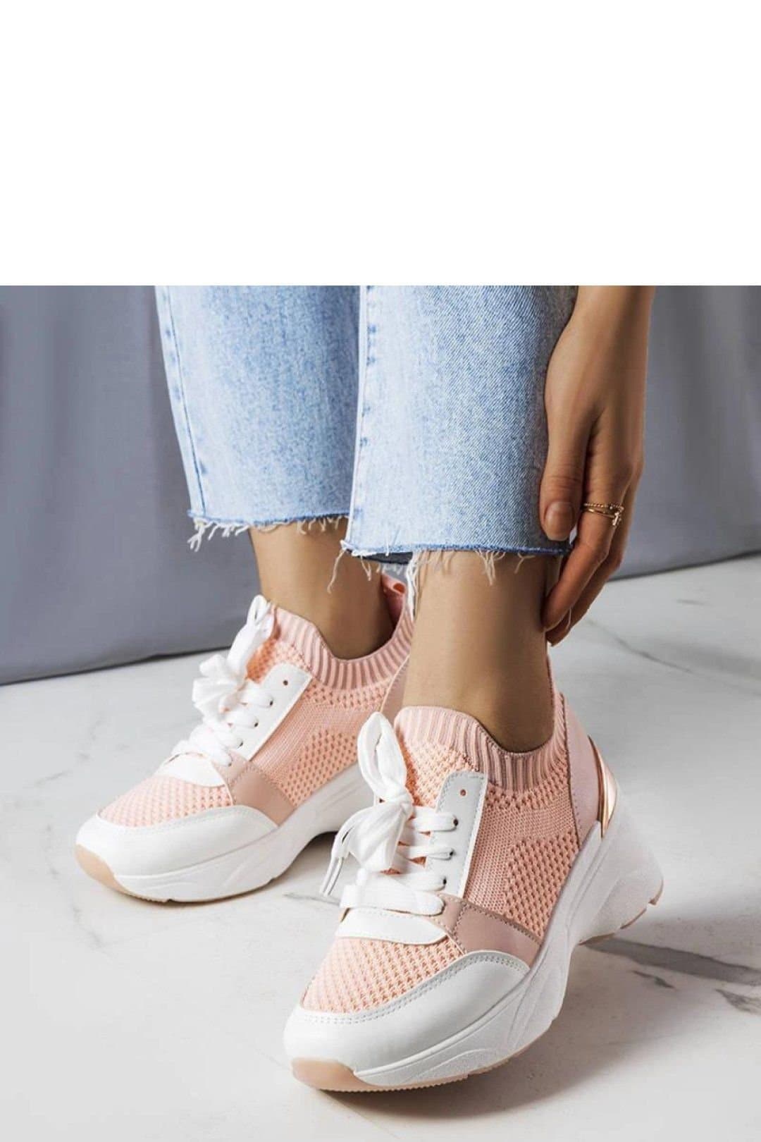 Love Lace Love Lace Women's Wedge Sneakers Summer Casual Comfort White Rubber Sole Everyday in Pink