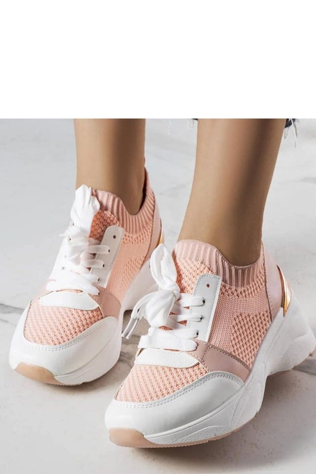 Love Lace Love Lace Women's Wedge Sneakers Summer Casual Comfort White Rubber Sole Everyday in Pink - 2
