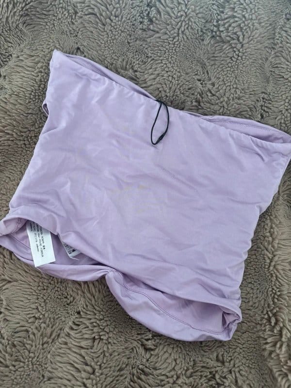 Bershka Lilac Ruched Strapless Top