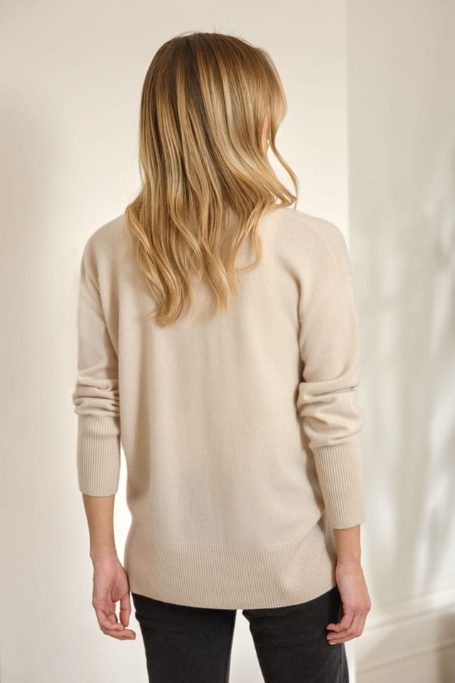 Pure Collection Pure Collection Women's Pure Cashmere Boyfriend Cardigan in Ecru - 3