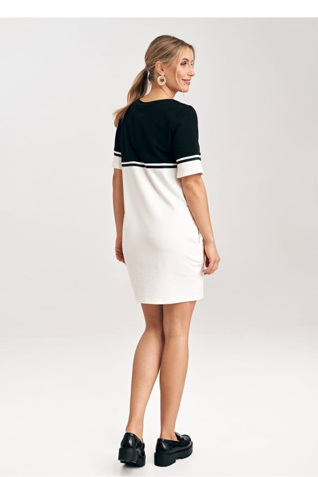 Love Lace Love Lace Women's Two Tone Cotton Mini Dress with Belt Pockets Style 198487 - 3